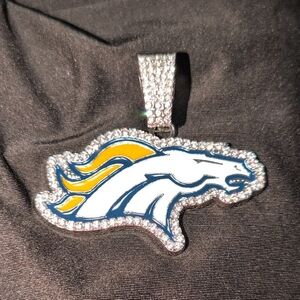 Unk Silver and Blue Denver Broncos Pendant
